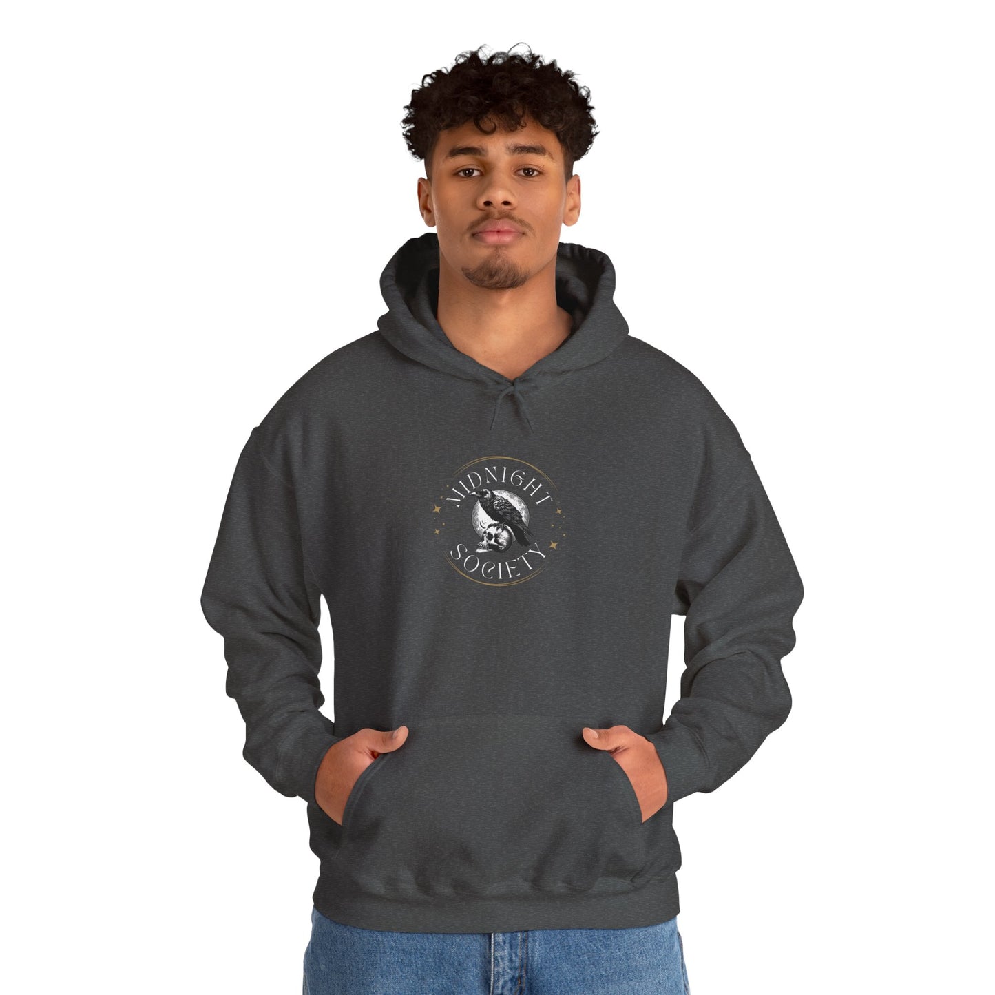 Midnight Society Hoodie | Gothic Spooky Season Cozy UNISEX Pullover, Perfect for Casual Wear, Gifts, Halloween, or Cozy Evenings