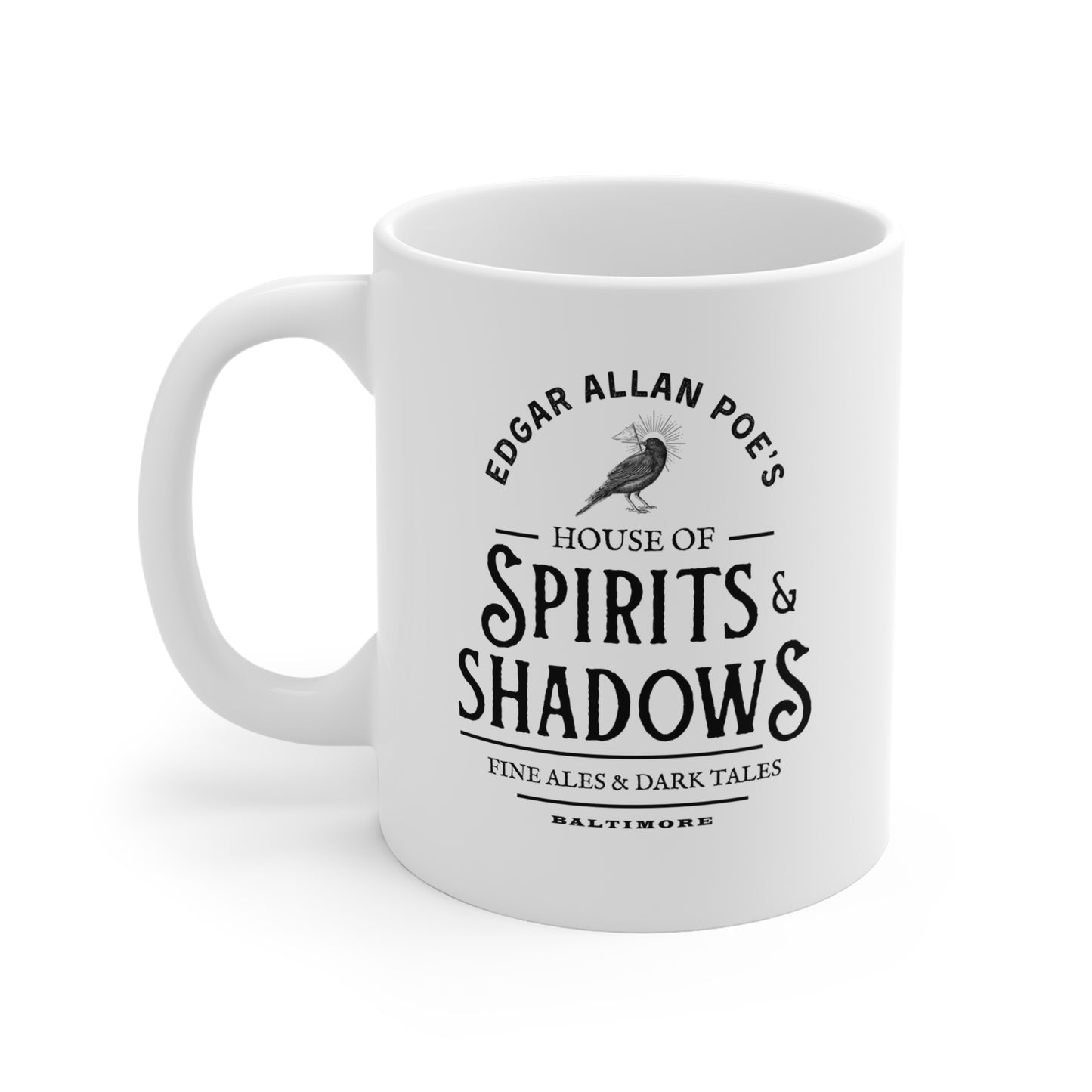 Edgar Allan Poe's House of Spirits Mug – Perfect for Literature Lovers, Halloween Decor, Gift for Readers, Coffee Lovers, Gothic Home