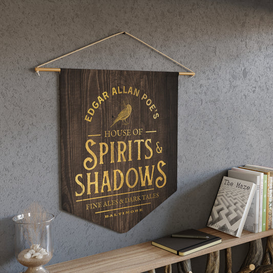 Edgar Allan Poe’s House of Spirits & Shadows Tavern Pennant – Gothic Wall Hanging