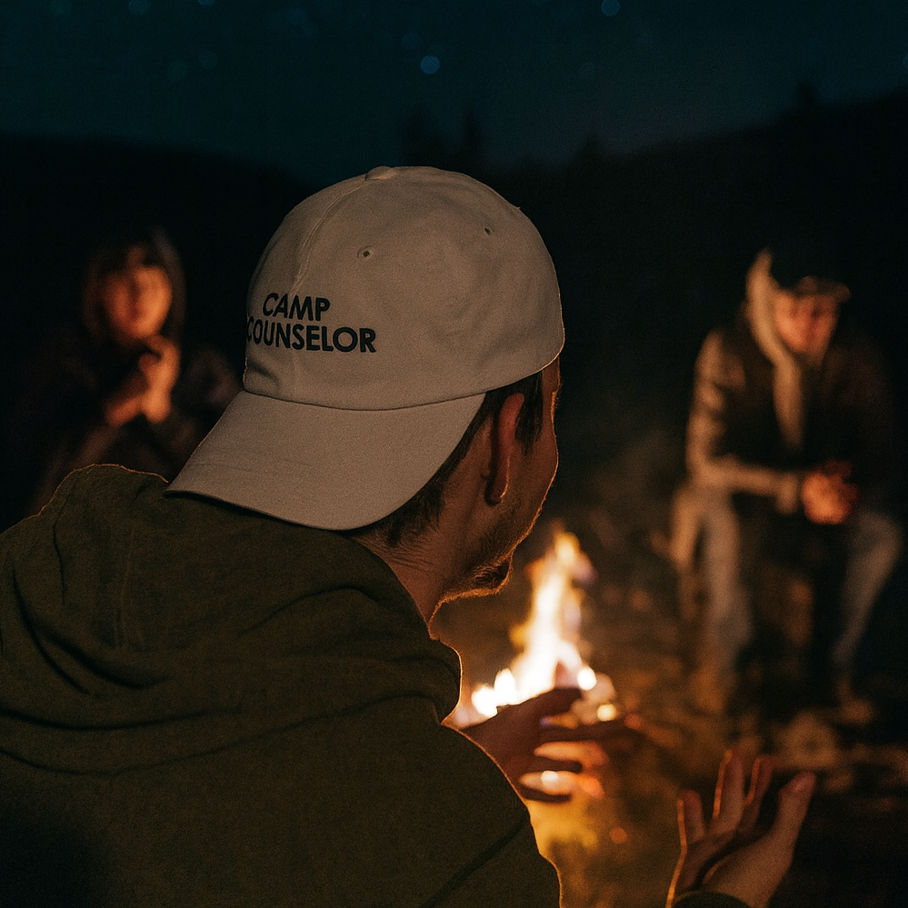 Camp Counselor Embroidered Dad Hat – Retro Summer Humor