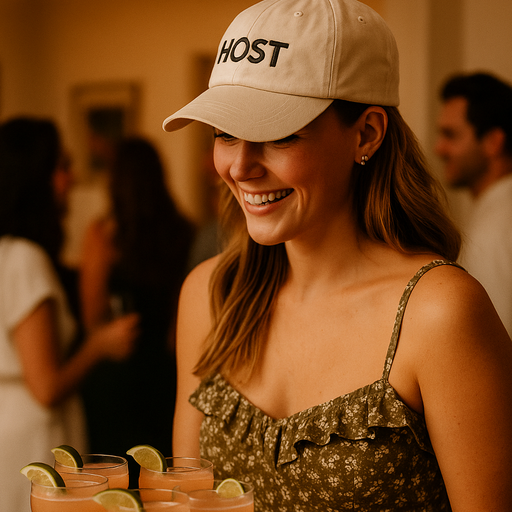 Host Embroidered Dad Hat – Hospitality & Event Humor Cap