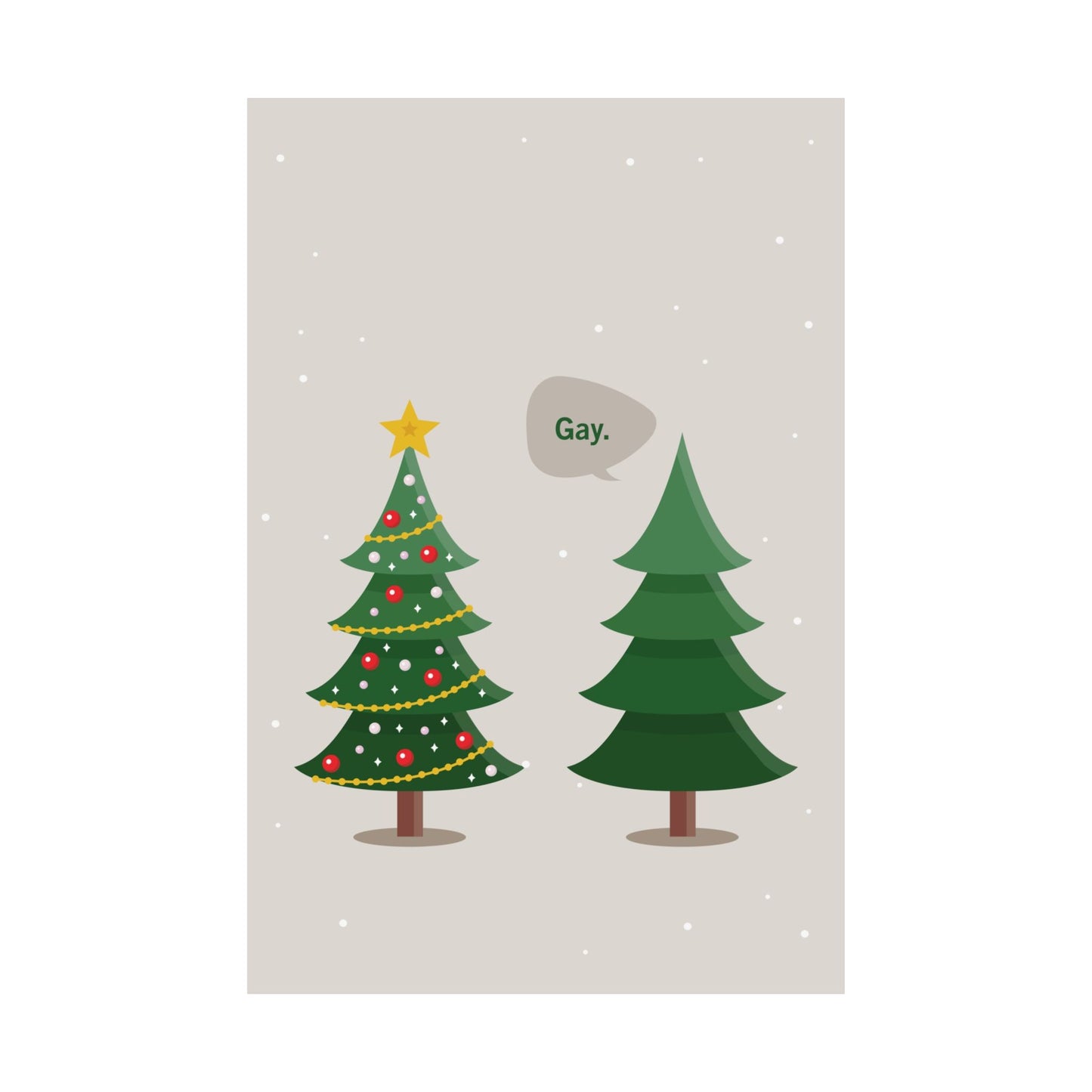 Gay. Christmas Print – Funny LGBTQ Holiday Wall Art, Minimalist Christmas Decor, Matte Giclée Print (8×10, 16×20, 24×36)