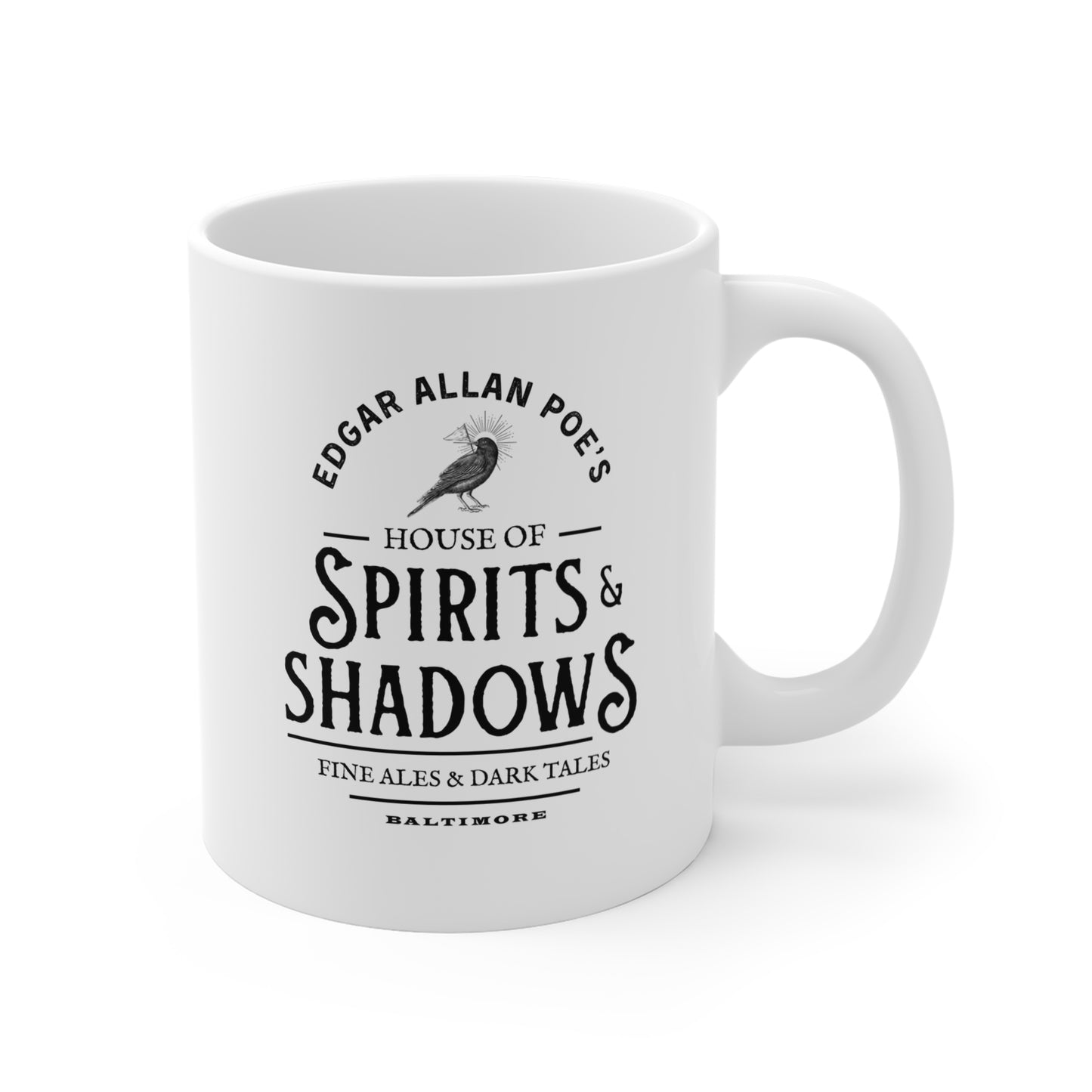 Edgar Allan Poe's House of Spirits Mug – Perfect for Literature Lovers, Halloween Decor, Gift for Readers, Coffee Lovers, Gothic Home