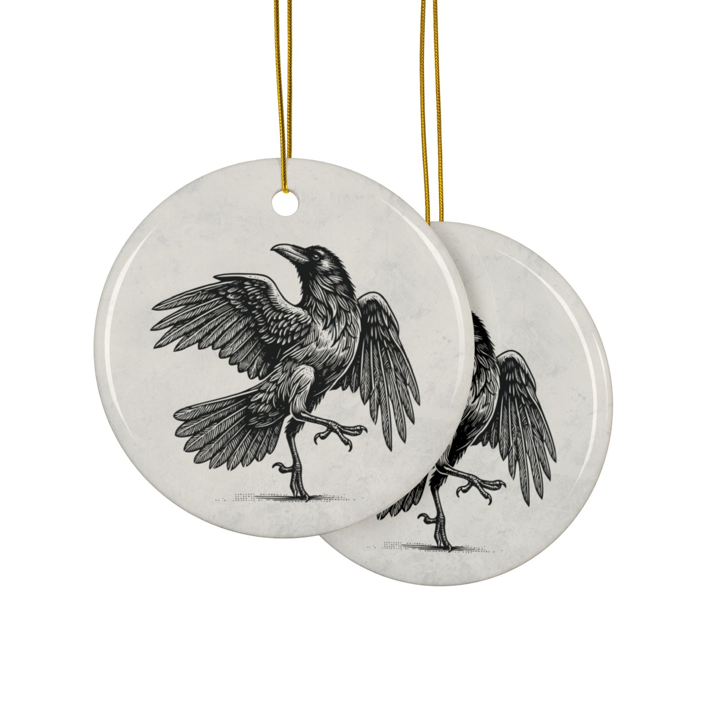 Show-Off Raven Ornament – A Little Drama for Your Tree, Double Sided, Multiple Options