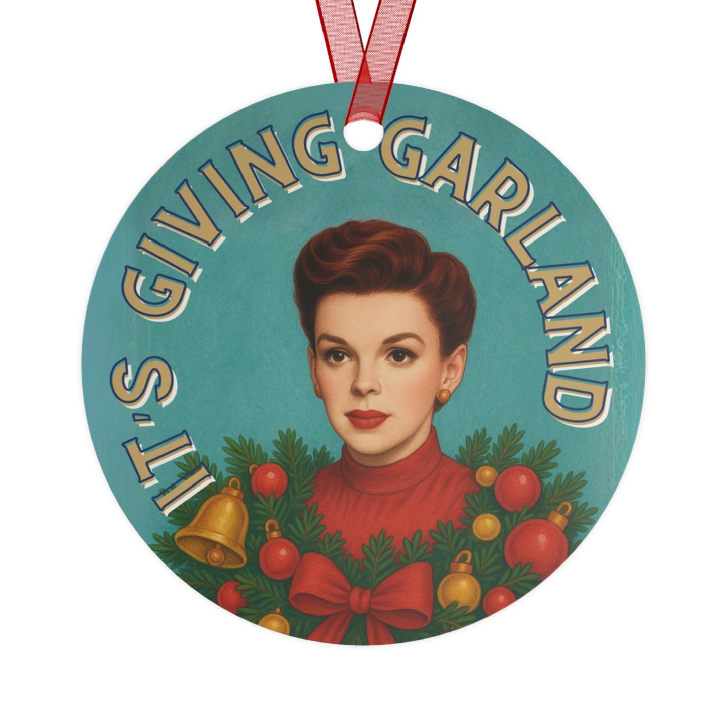 Judy Garland Christmas Ornament, Retro Portrait, Holiday Decoration