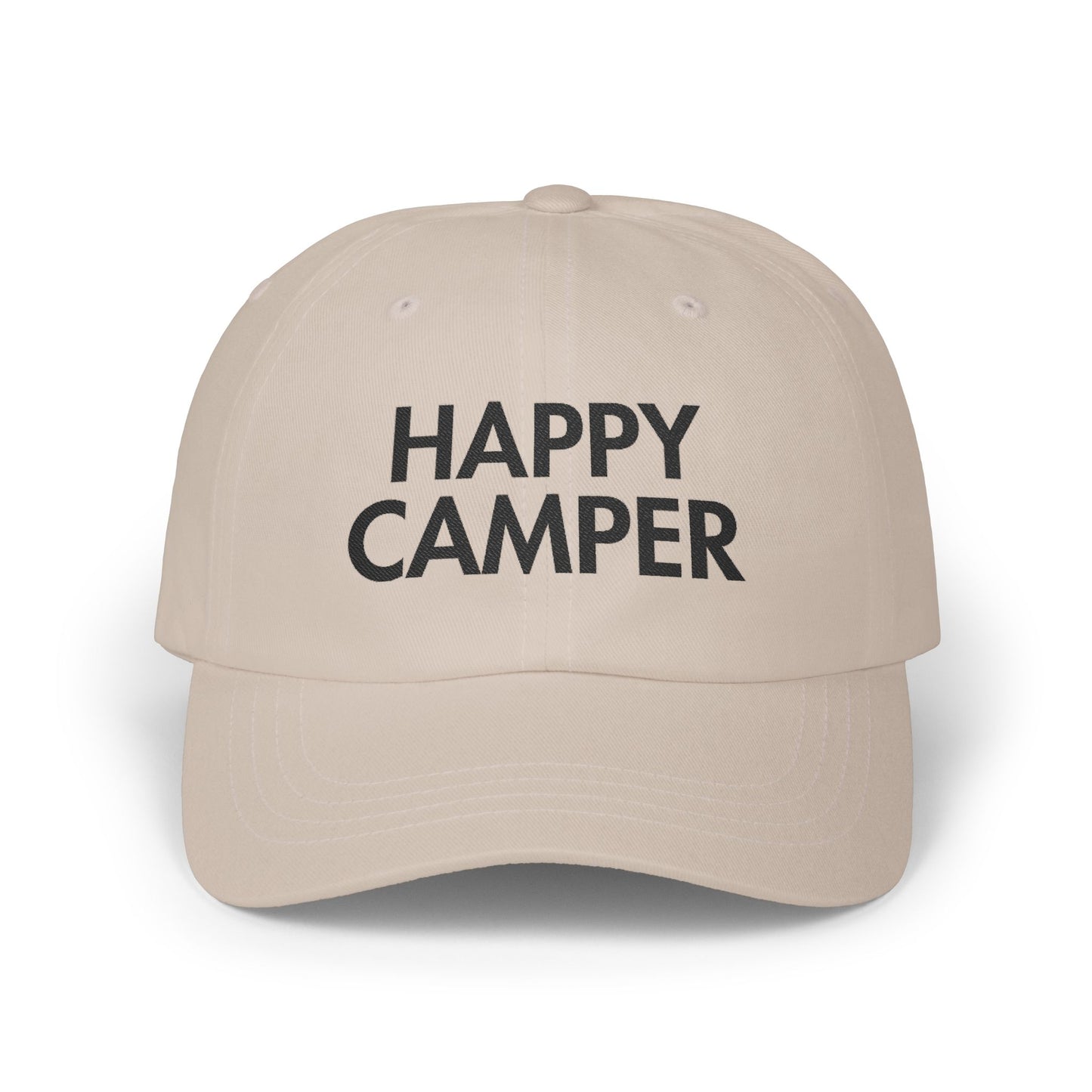 Happy Camper Embroidered Dad Hat – Retro Outdoorsy Gift