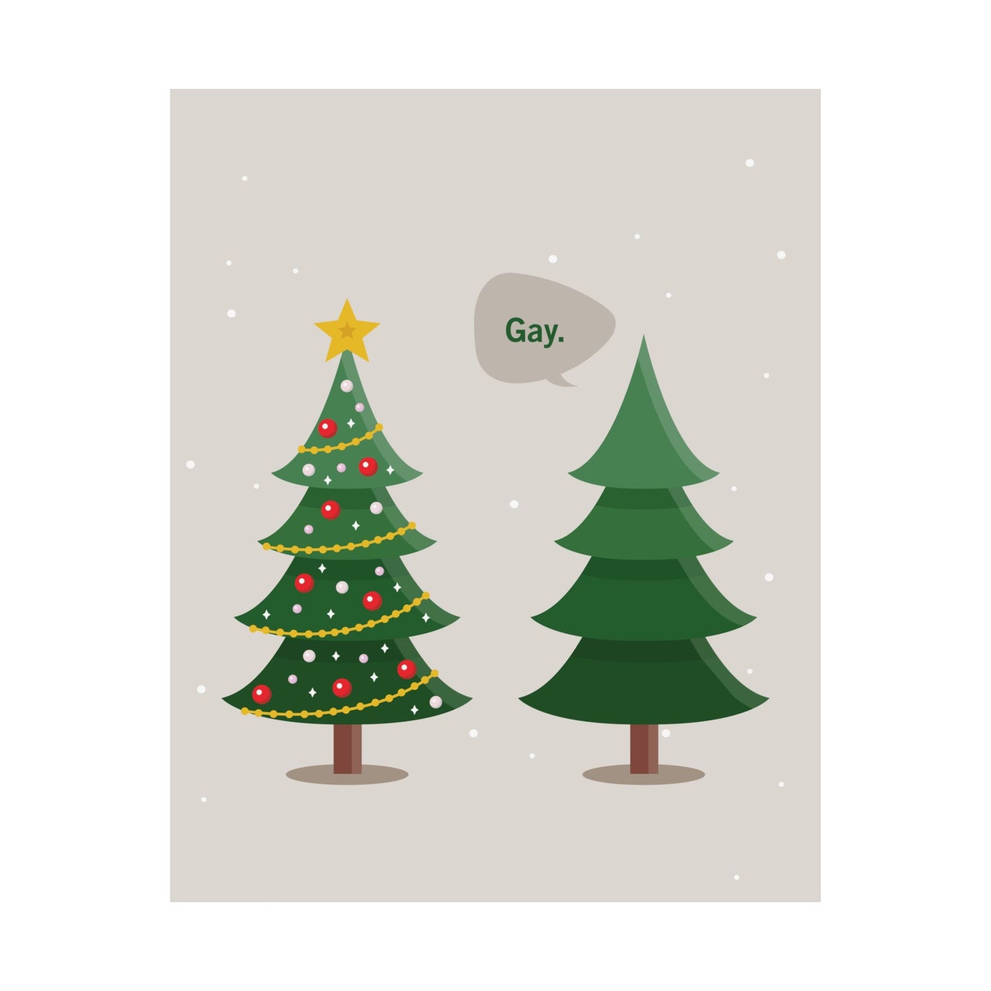 Gay. Christmas Print – Funny LGBTQ Holiday Wall Art, Minimalist Christmas Decor, Matte Giclée Print (8×10, 16×20, 24×36)