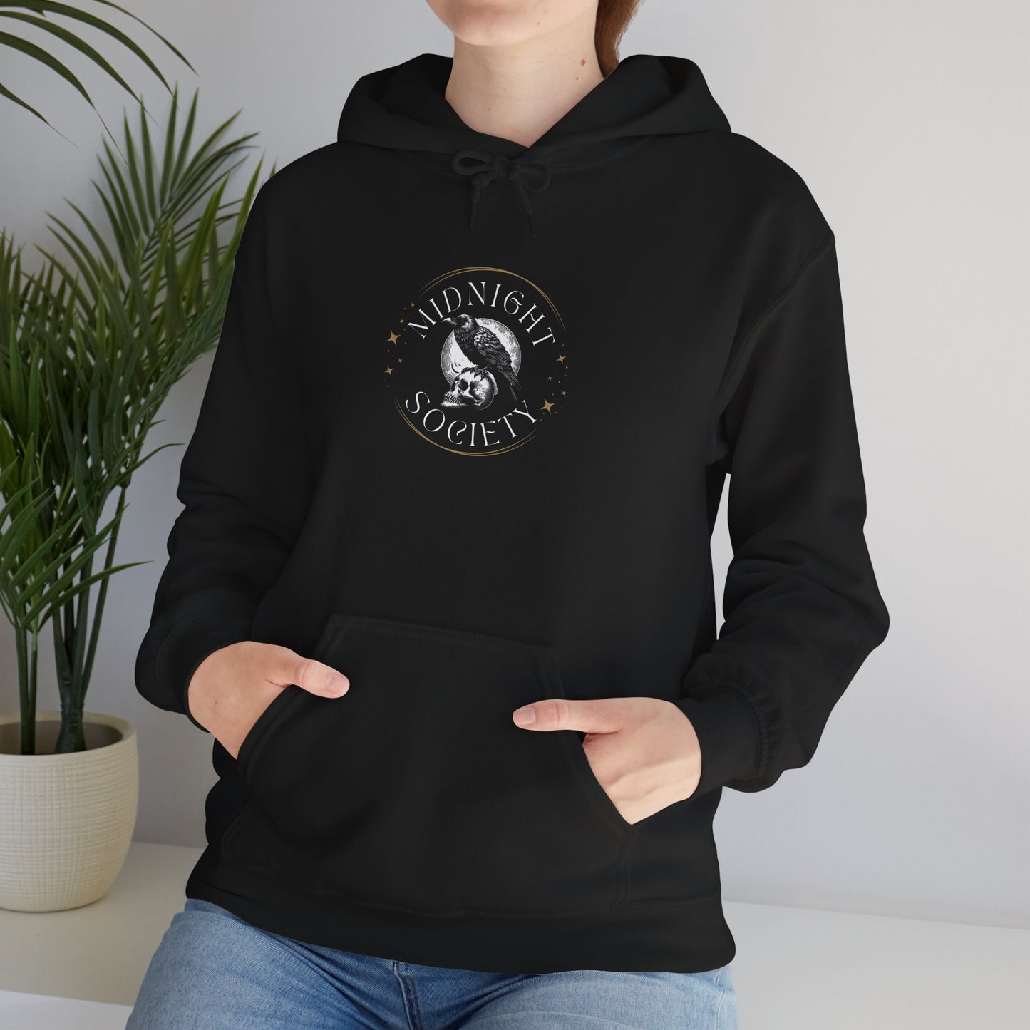 Midnight Society Hoodie | Gothic Spooky Season Cozy UNISEX Pullover, Perfect for Casual Wear, Gifts, Halloween, or Cozy Evenings