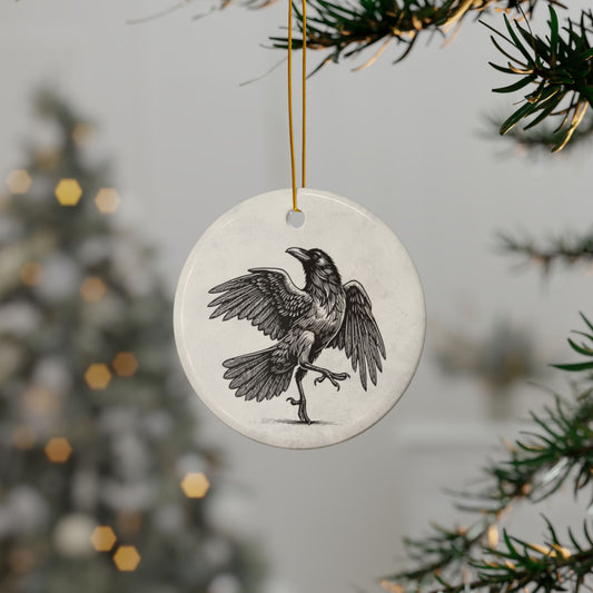 Show-Off Raven Ornament – A Little Drama for Your Tree, Double Sided, Multiple Options