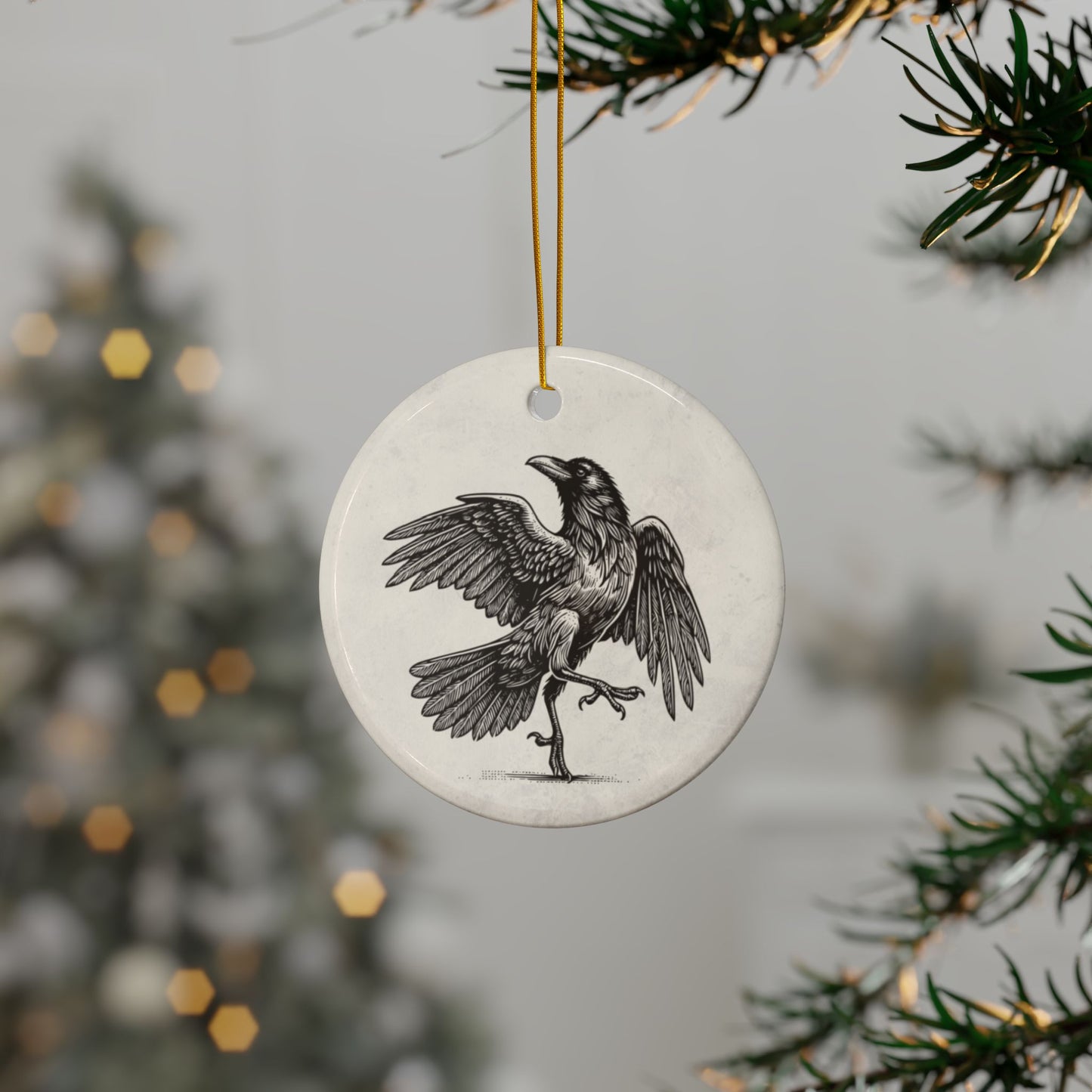 Show-Off Raven Ornament – A Little Drama for Your Tree, Double Sided, Multiple Options
